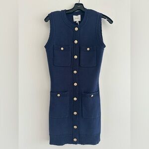 Reformation Catalina Cotton Mini Dress Navy -  XS - NWT